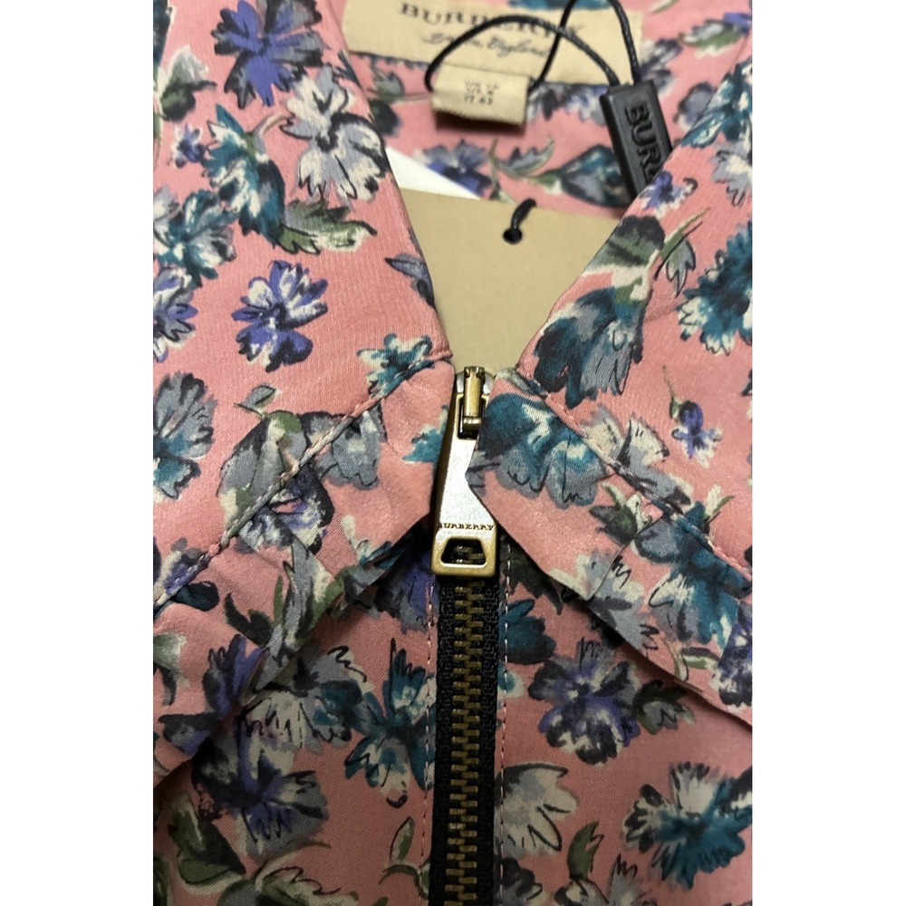 Burberry Dress Women's 8 Pale Rose Silk Floral Midi Boho Cottagecore Prairie NEW - Picture 5 of 16